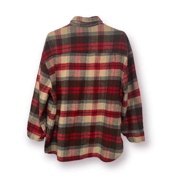 Nordstrom Oversized Plaid Flannel Button Up Shirt Jacket - Picture 2 of 5